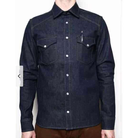 Rogue Territory 9oz. Nep Denim Western Shirt - Size M - Picture 1 of 10